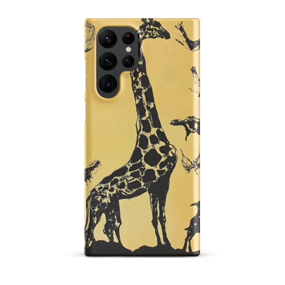 Whimsical Harmony of Giraffe and Birds