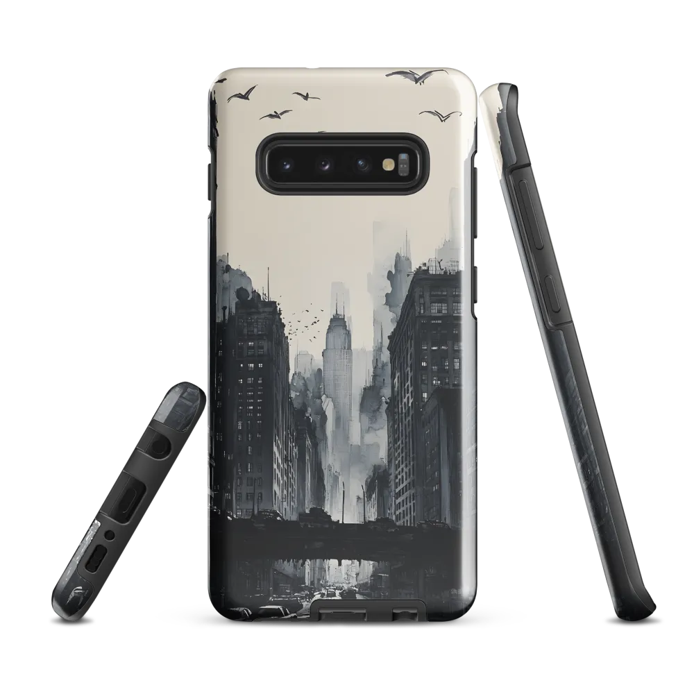 City Whispers: A Monochrome Reflection | Phone Case |  S10 Plus | Tough Case | Glossy