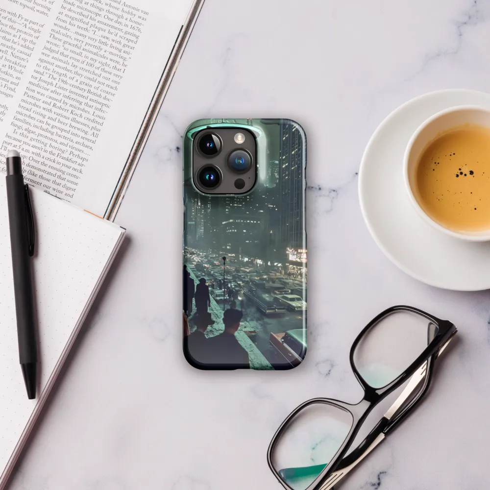 Mysterious Encounters in a Neon City | Phone Case |  15 Pro | Snap Case | Glossy