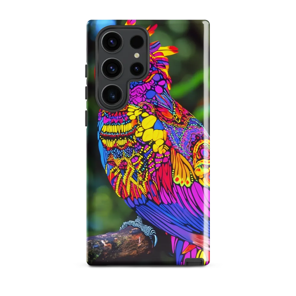 Vibrant Psychedelic Parrot | Phone Case |  S23 Ultra | Tough Case | Glossy