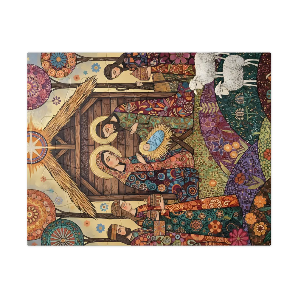 Floral Nativity 
 Jigsaw Puzzle in Tin Box