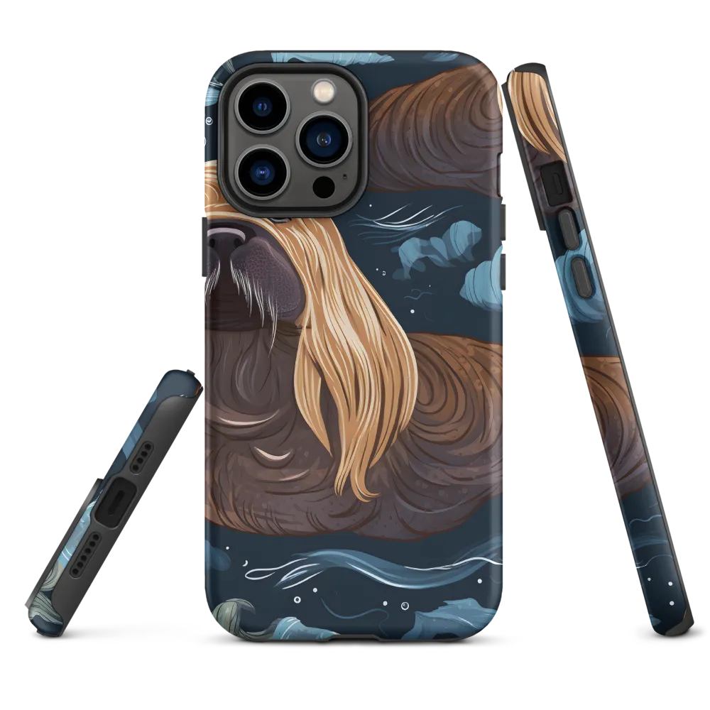 Whimsical Walruses in Deep Blue