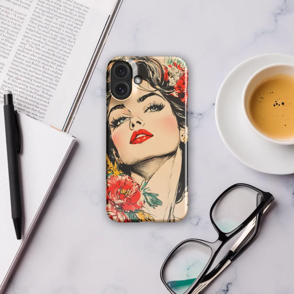 Radiance in Red: A Portrait of Elegance | Phone Case |  16 Plus | Snap Case | Glossy