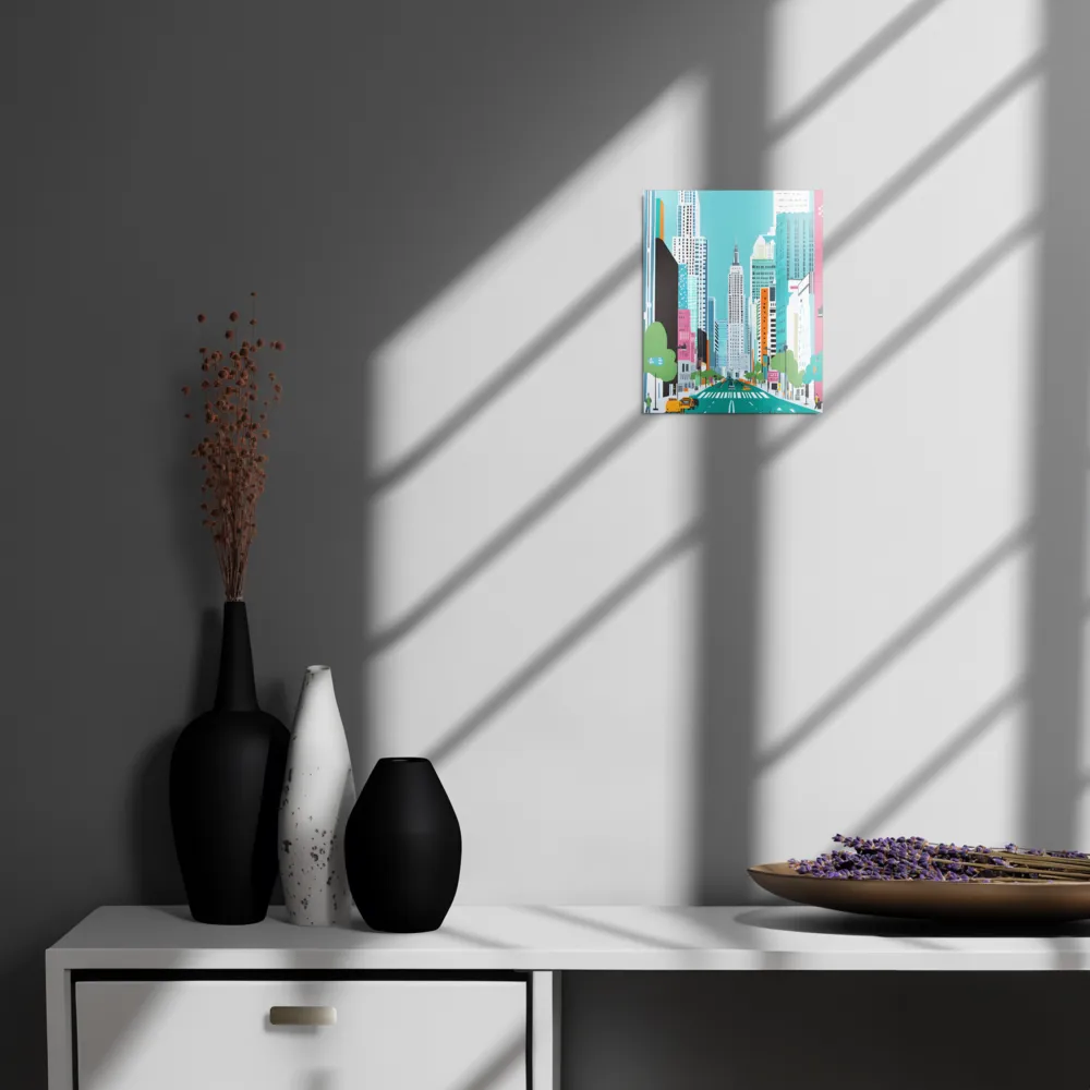 Urban Symphony: A Modern Cityscape | Metal Print | 8″×10″