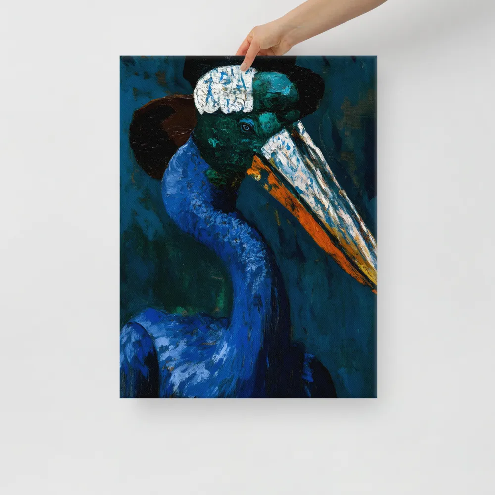 Majestic Absurdity: The Hat-Wearing Bird | Canvas | 18″×24″