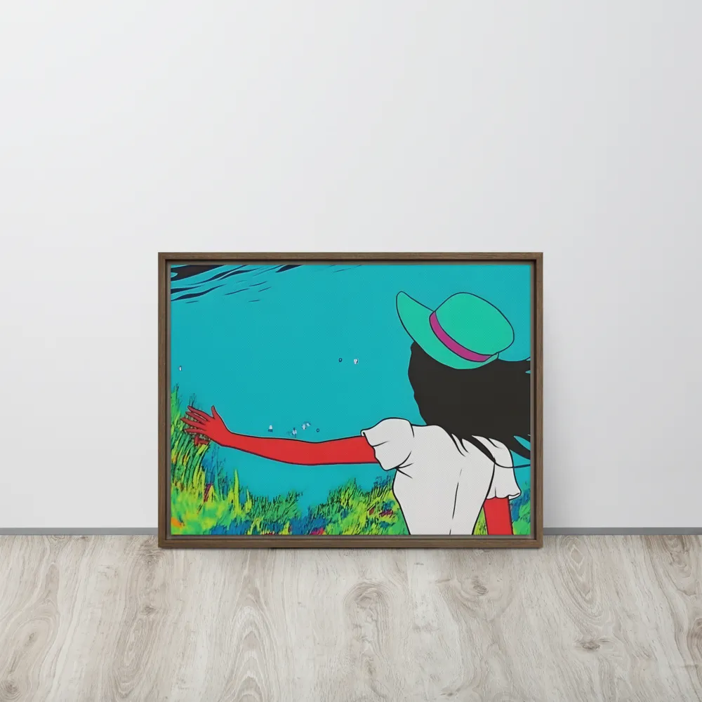 Whimsical Encounter | Canvas with Brown Frame | 18″×24″