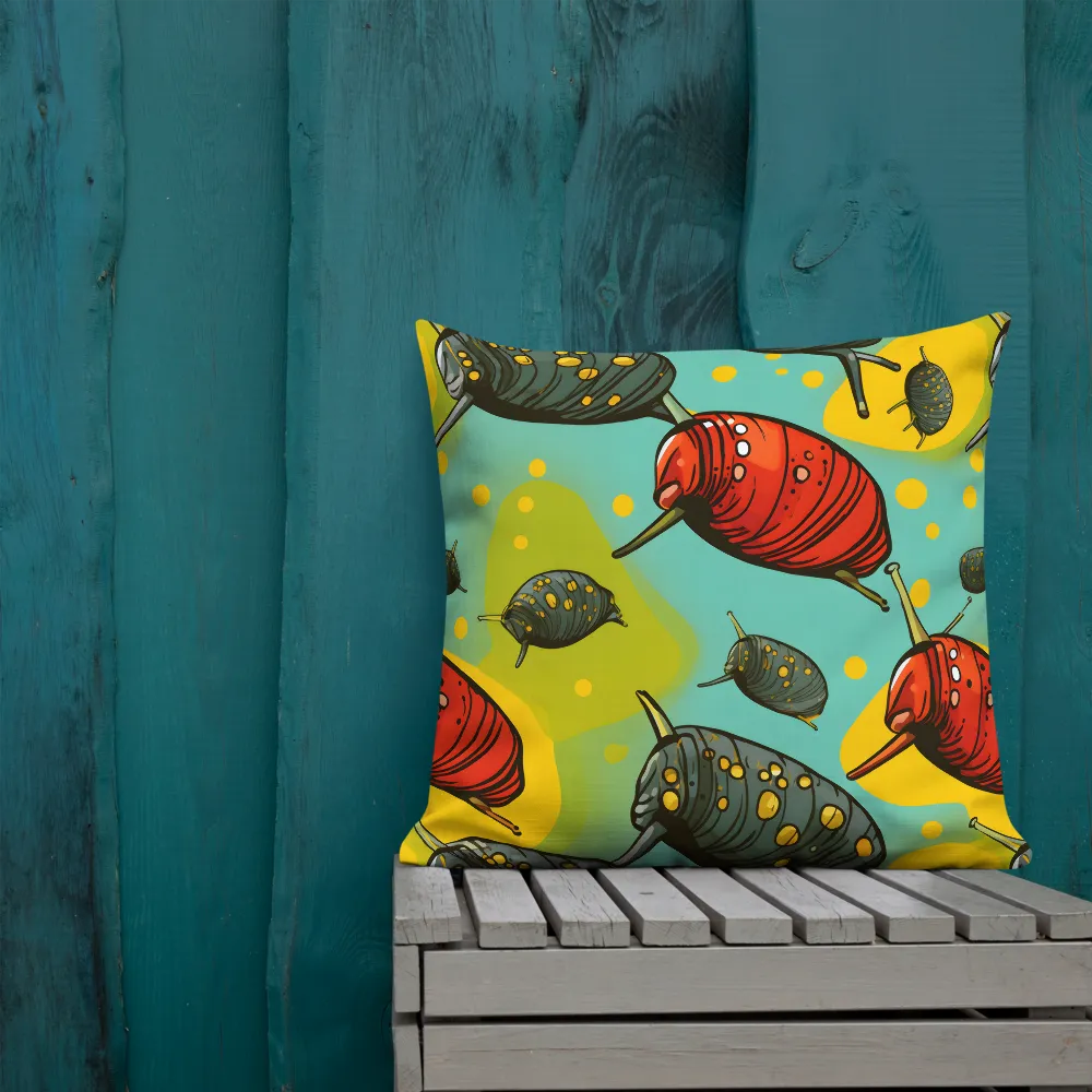 Whimsical Snails in Motion | Pillow | 22″×22″