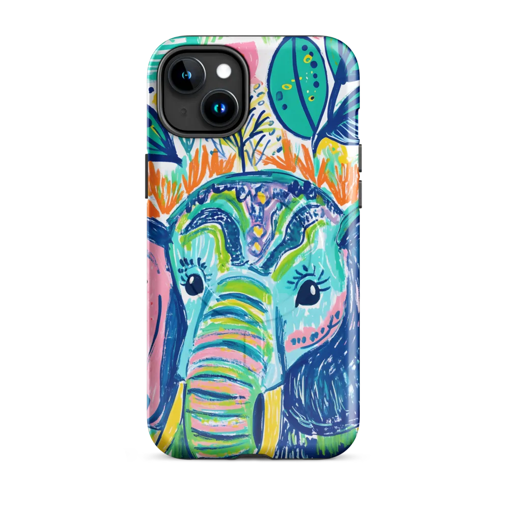 Whimsical Elephant Portrait | Phone Case |  15 Plus | MagSafe® Tough Case | Glossy