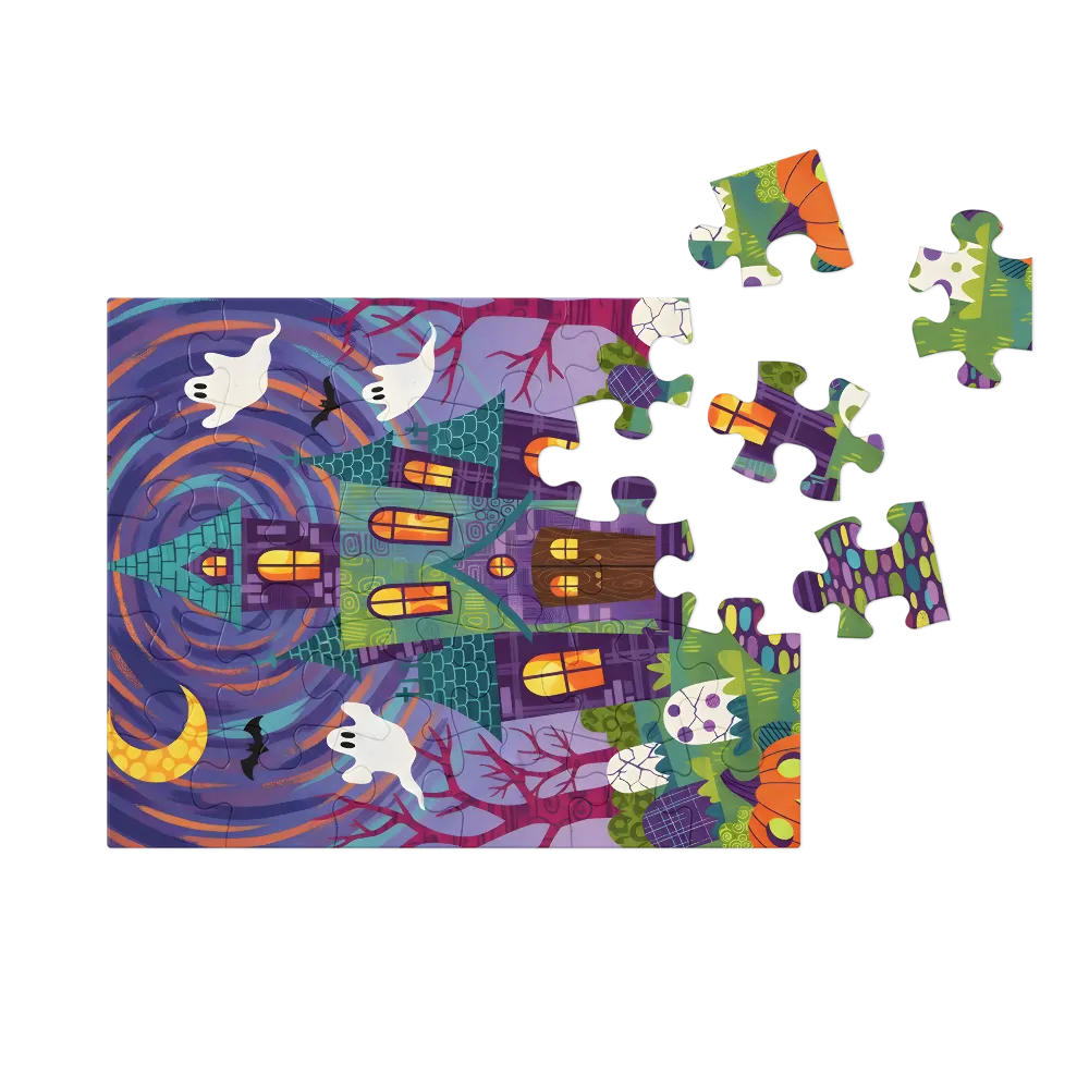 Halloween Haunted House 
 Jigsaw Puzzle in Tin Box