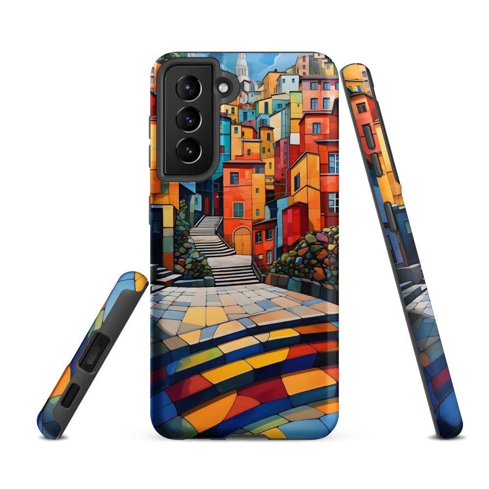 Vibrant Village: A Cubist Journey