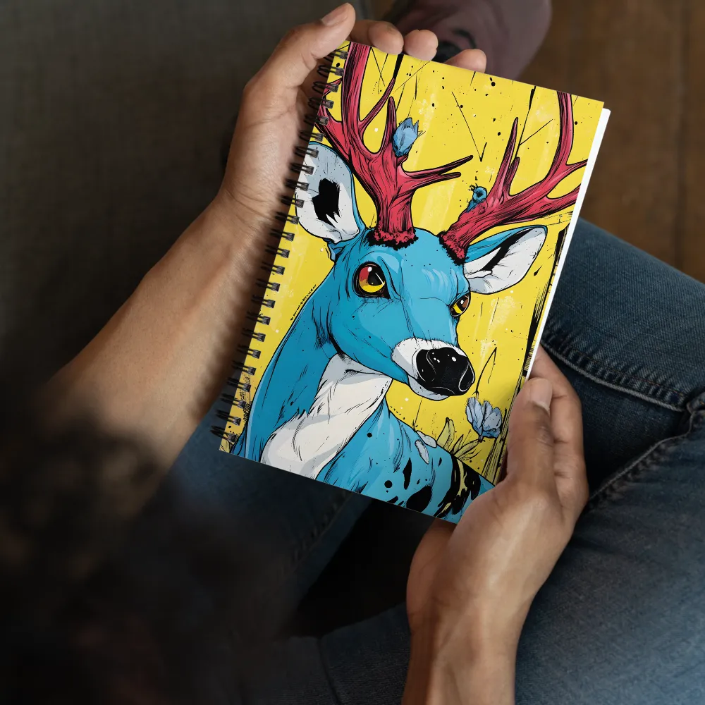 Vivid Antlers: A Modern Take on Nature | Spiral Notebook