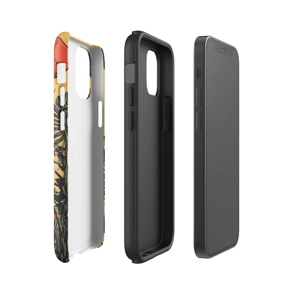 Floral Majesty: The Elephant's Sanctuary | Phone Case |  12 mini | Tough Case | Glossy