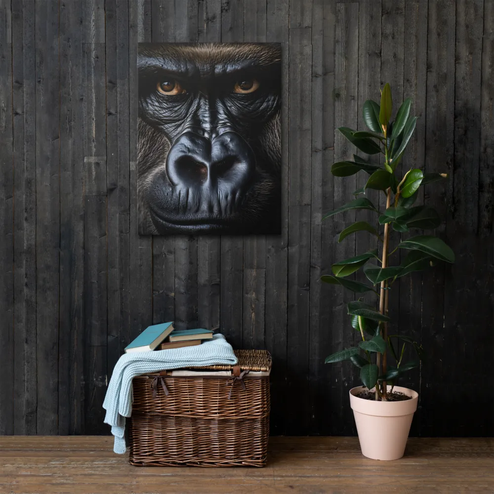 Gaze of the Wild: A Gorilla's Portrait | Thin Canvas | 24″×32″