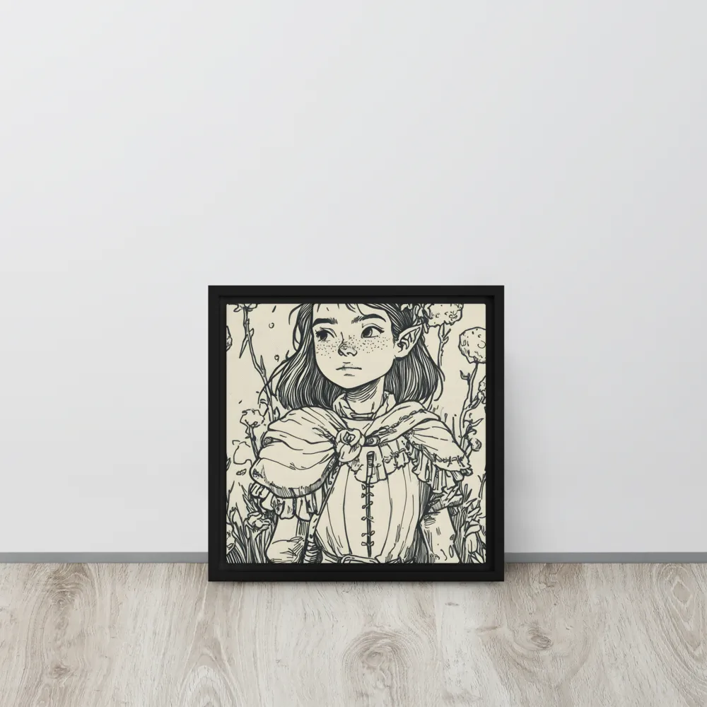 A Young Guardian of Nature | Canvas with Black Frame | 12″×12″