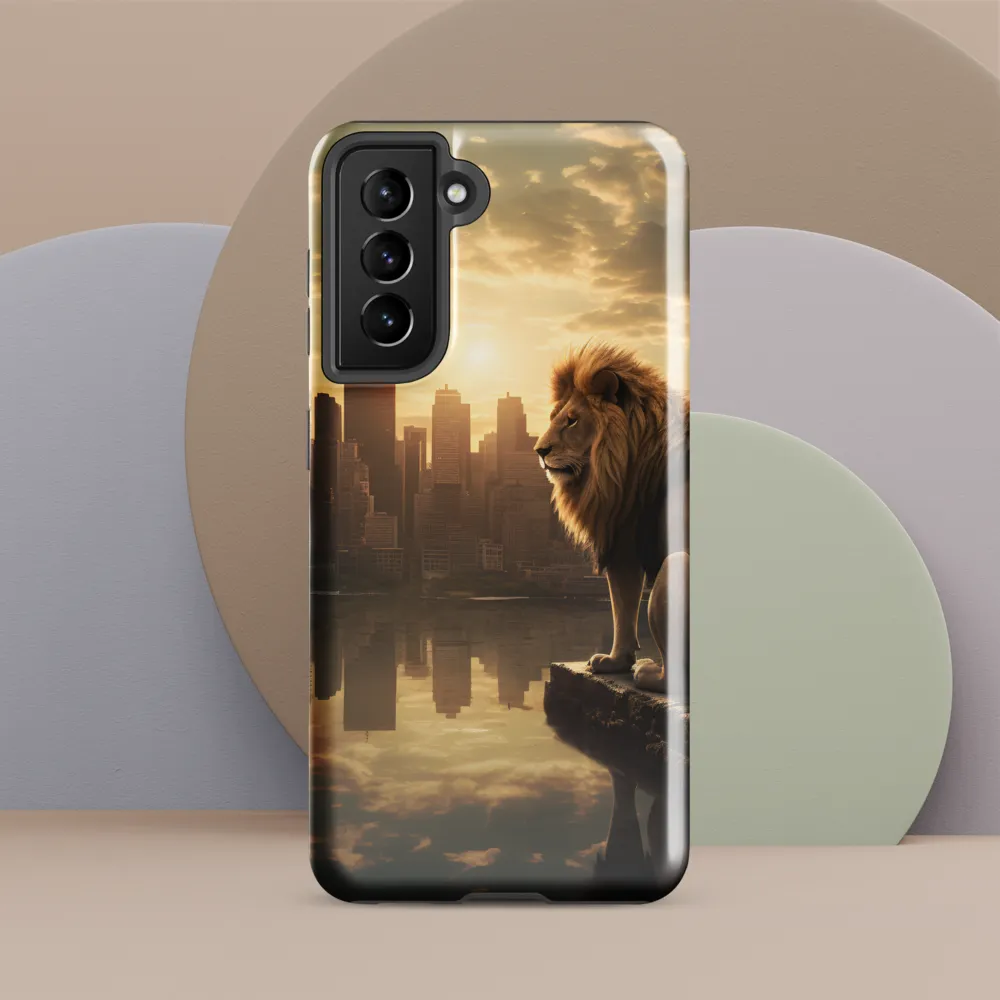 The Lion's Gaze Over the Urban Symphony
