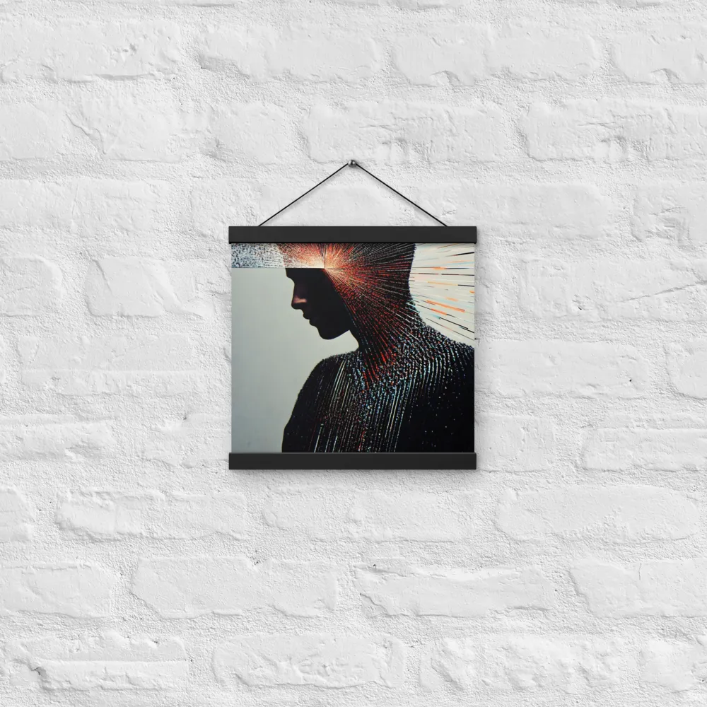 Radiant Reflection: An Abstract Journey of Thought | Poster With Black Wood Hanger | 12″×12″