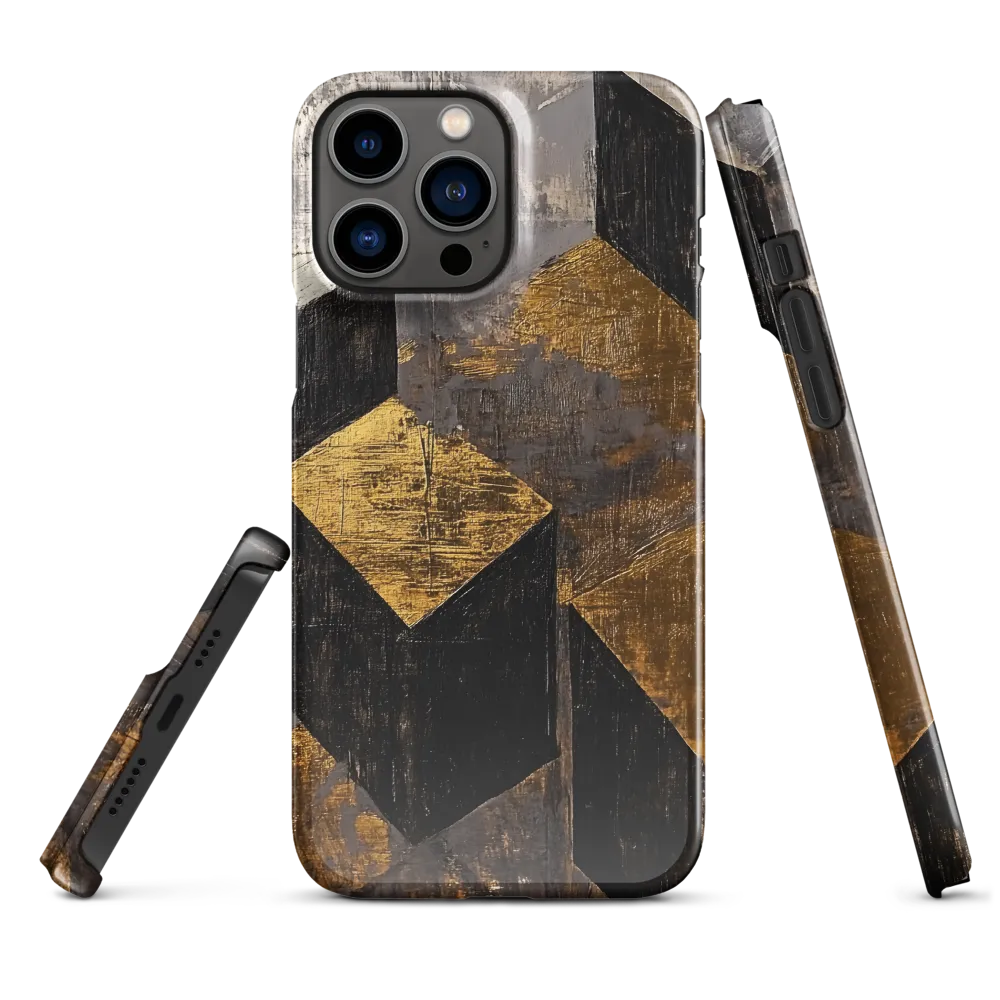 Geometric Harmony in Gold and Black | Phone Case |  13 Pro Max | Snap Case | Glossy