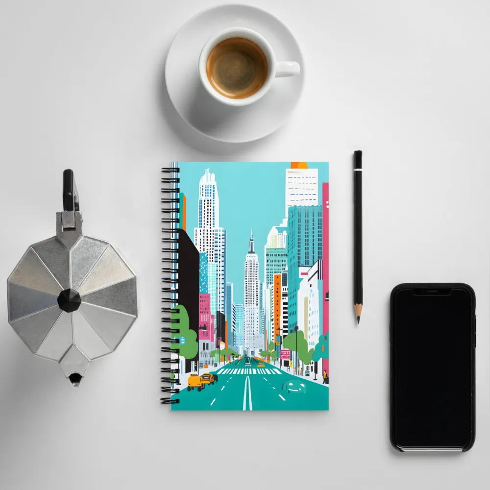 Urban Symphony: A Modern Cityscape | Spiral Notebook