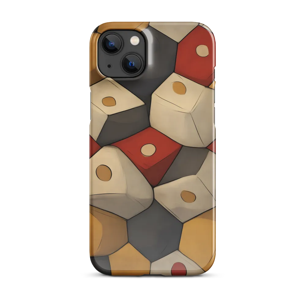 Interlocking Hexagons: An Abstract Dance of Color | Phone Case |  14 Plus | Snap Case | Glossy