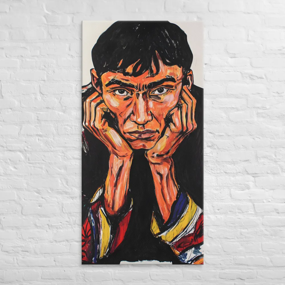 Contemplative Intensity: An Expressionist Portrait