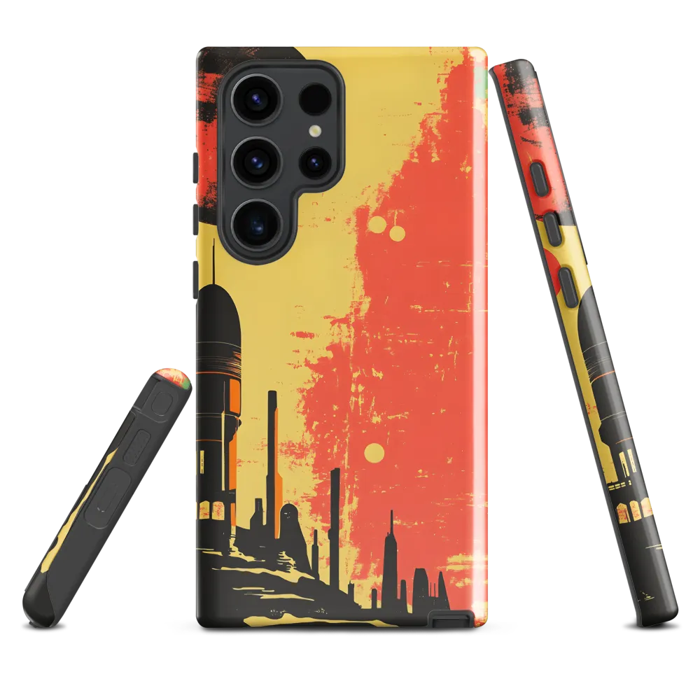 Journey to the Stars: A Retro-Futuristic Landscape | Phone Case |  S23 Ultra | Tough Case | Glossy