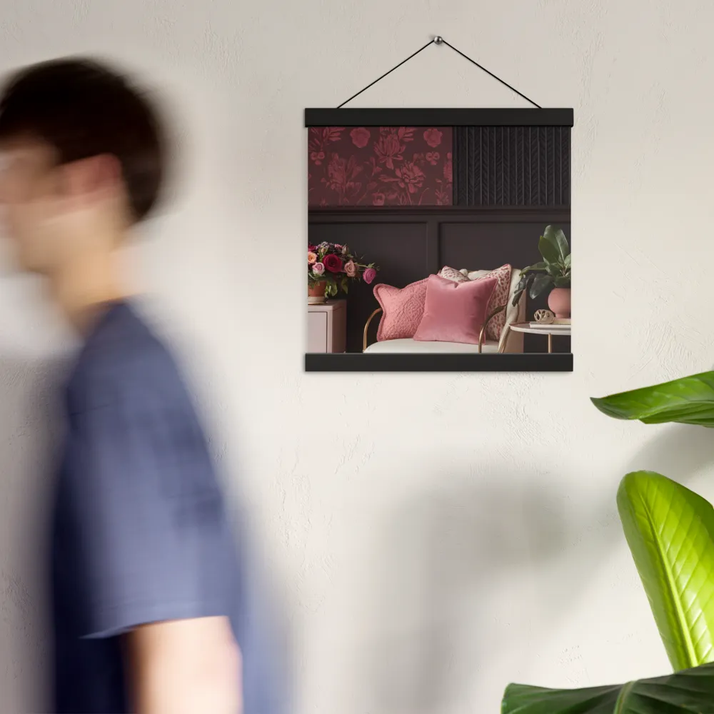 Elegance in Contrast: A Modern Interior Design | Poster With Black Wood Hanger | 12″×12″