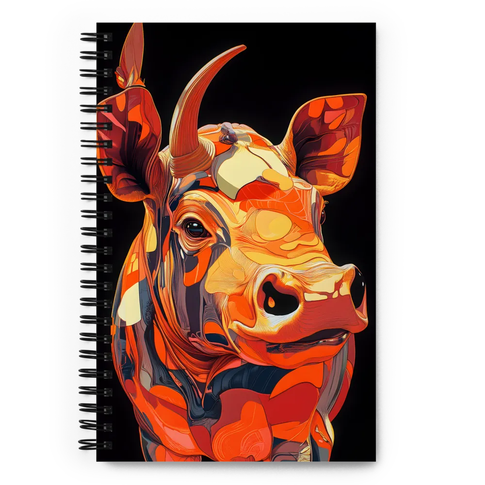 Modern Serenade: The Vibrant Cow | Spiral Notebook