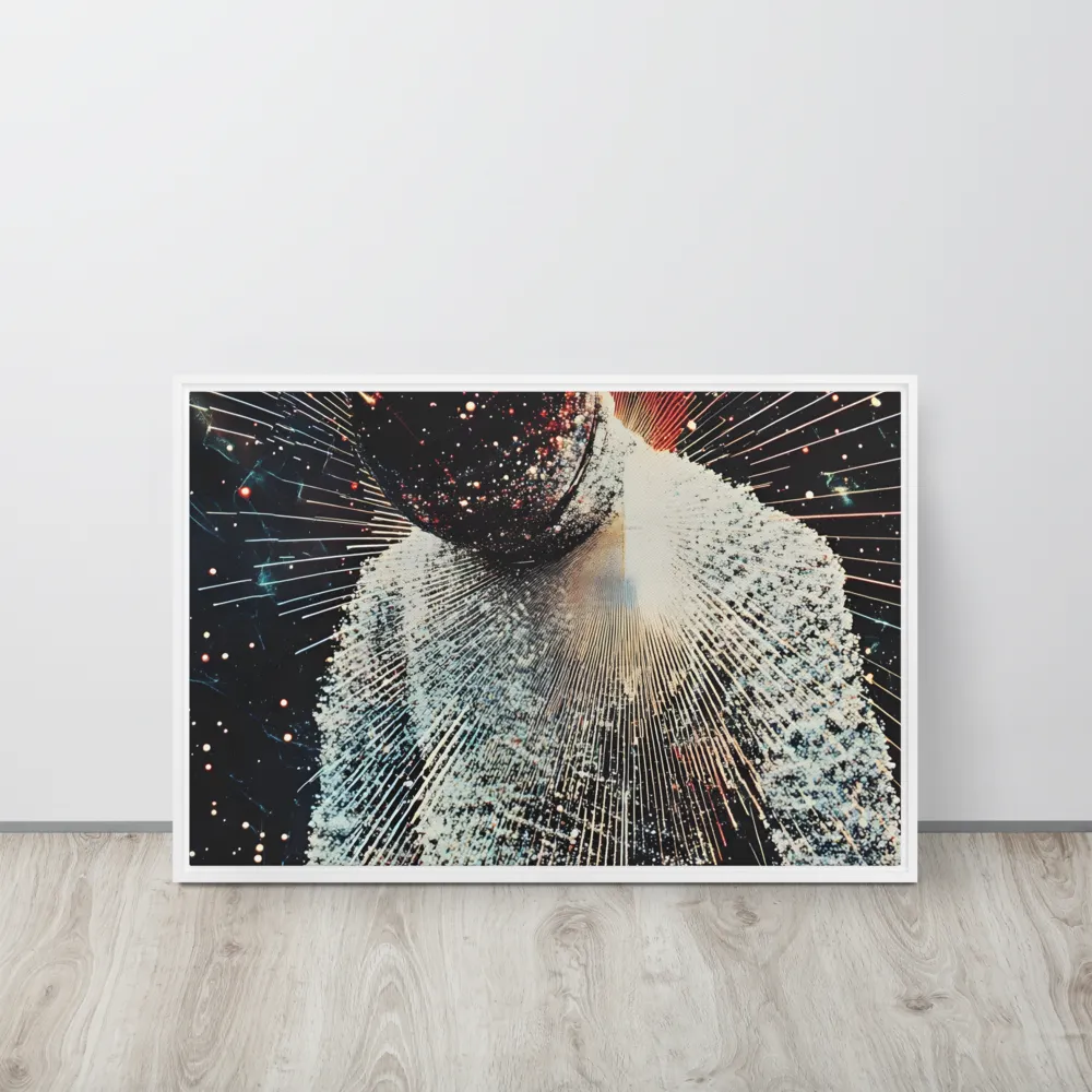 Ethereal Astronaut: A Journey Through the Cosmos | Canvas with White Frame | 20″×30″