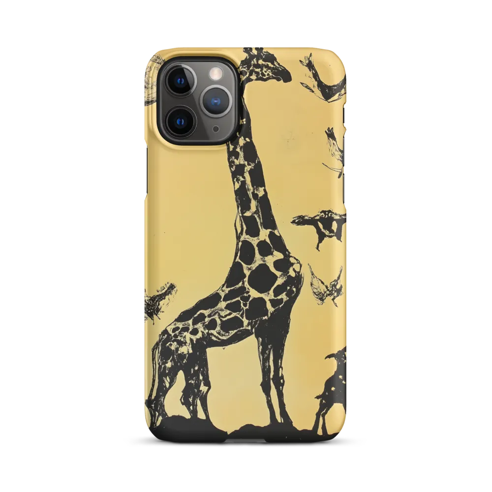 Whimsical Harmony of Giraffe and Birds