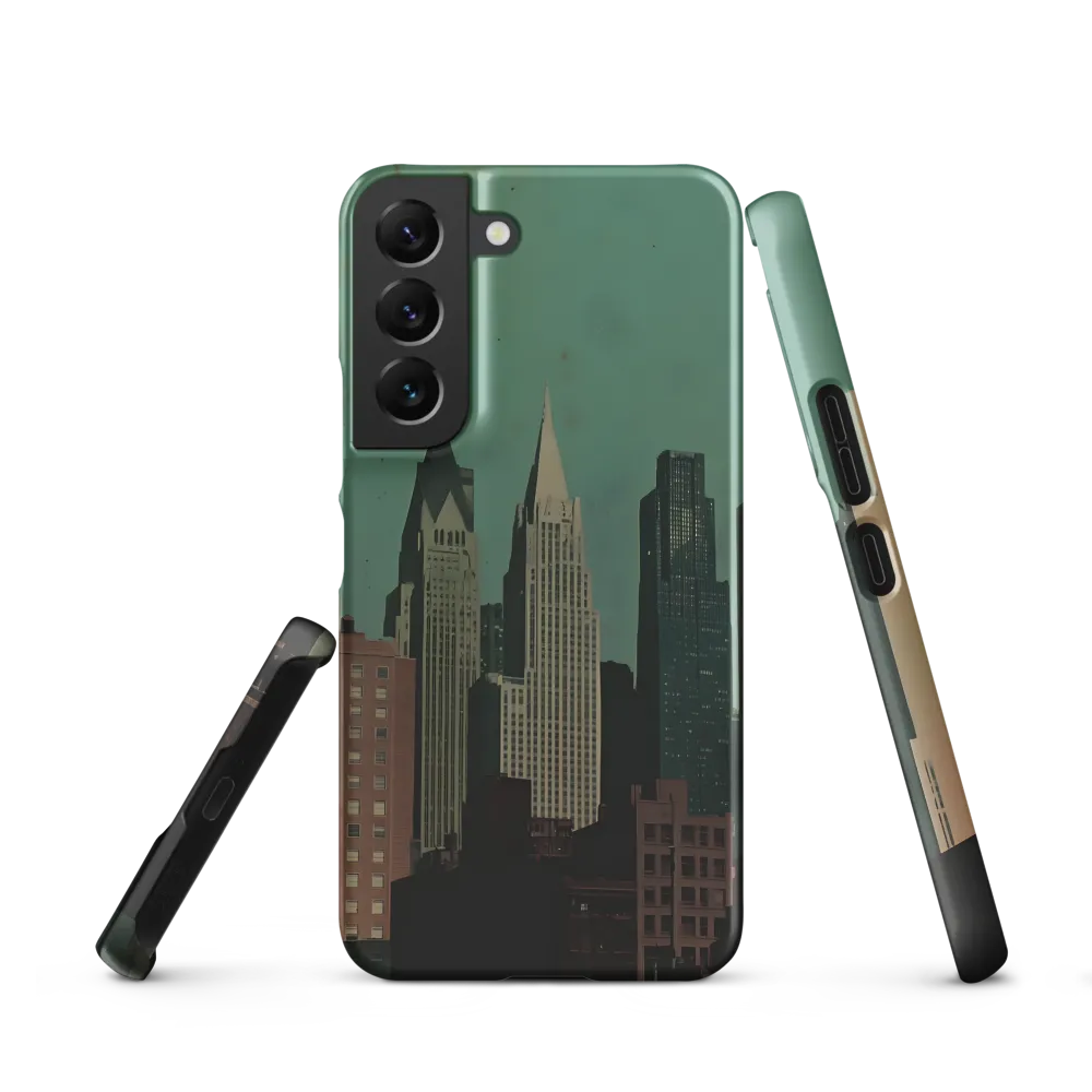 Urban Nostalgia: A Retro Cityscape | Phone Case |  S22 | Snap Case | Matte