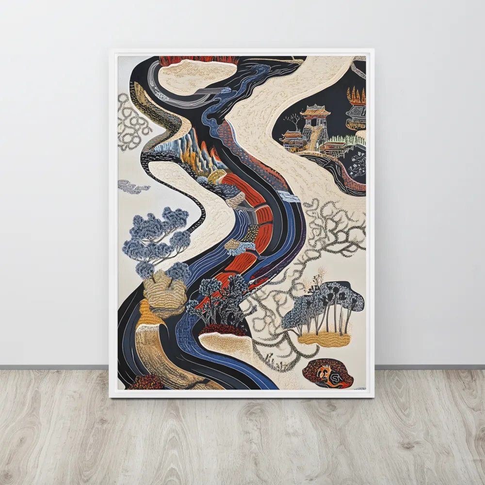 Flow of Tranquility | Canvas with White Frame | 24″×32″