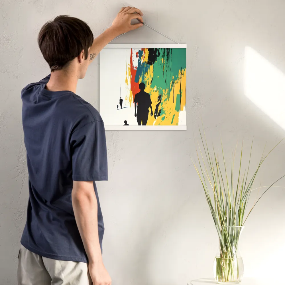 Journey of Silhouettes | Poster With White Wood Hanger | 16″×16″