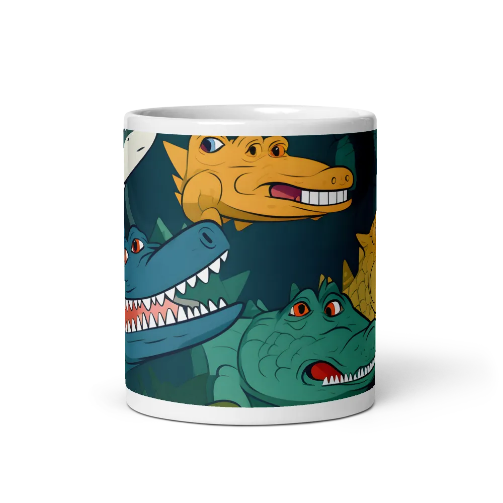 Cheerful Crocodilian Parade | Mug with White inside | 11 oz