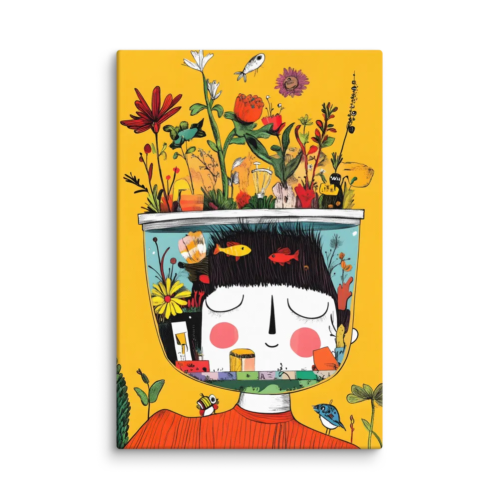 Whimsical Garden Head | Canvas | 32″×48″