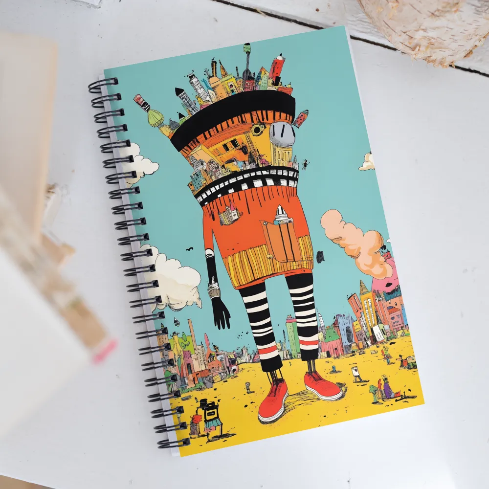 Urban Fantasia: A Whimsical Encounter | Spiral Notebook