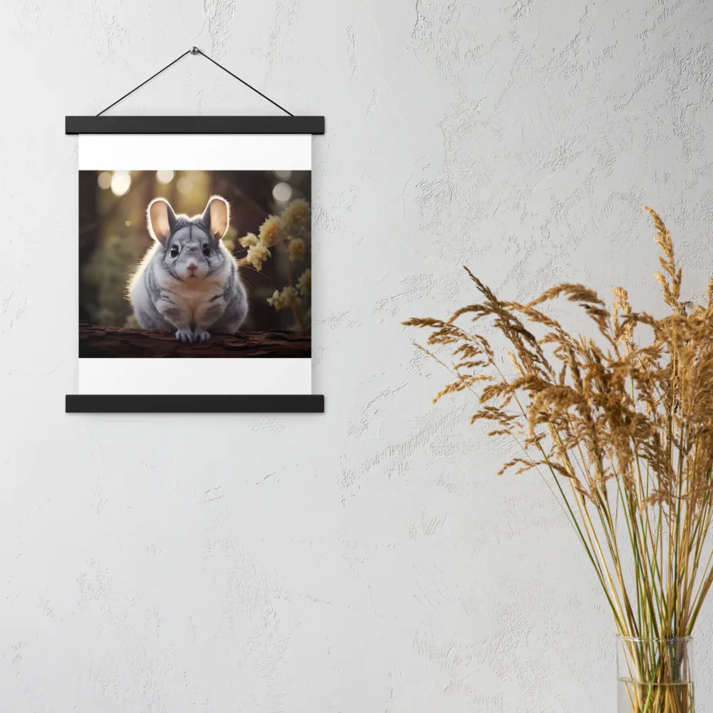 Curious Chinchilla in the Forest | Poster With Black Wood Hanger | 11″×14″