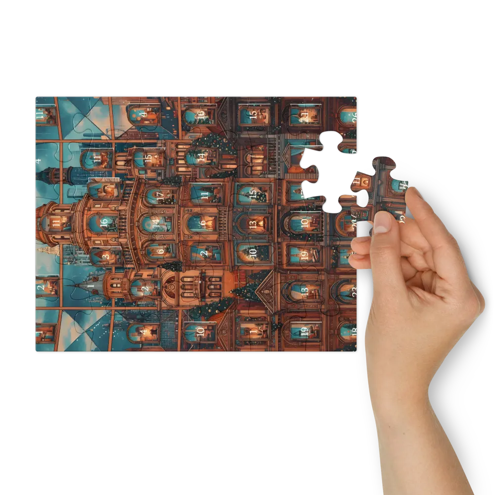 Advent Window Tower 
 Jigsaw Puzzle in Tin Box