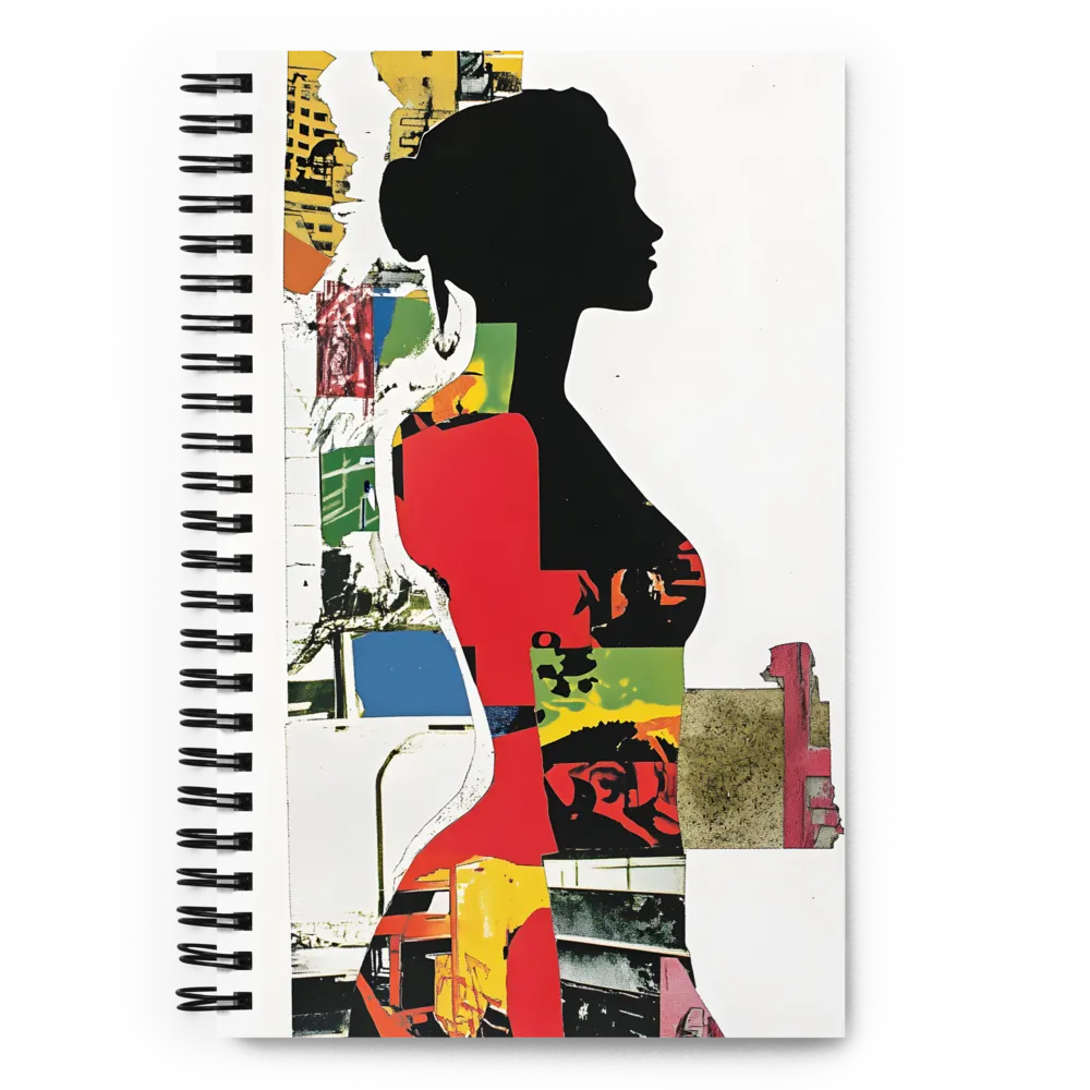 Collage of Colors: A Silhouette's Story | Spiral Notebook