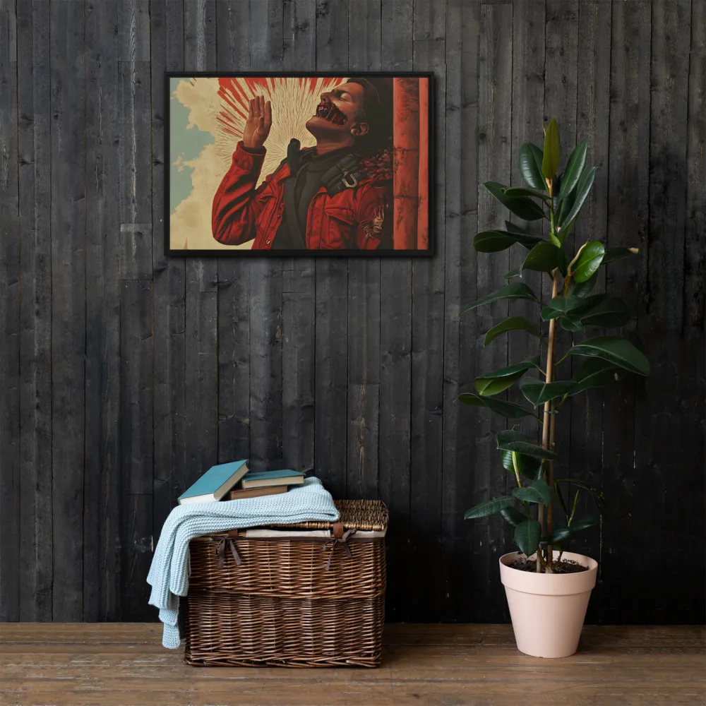 Defiant Echoes of Ruin | Canvas with Black Frame | 20″×30″