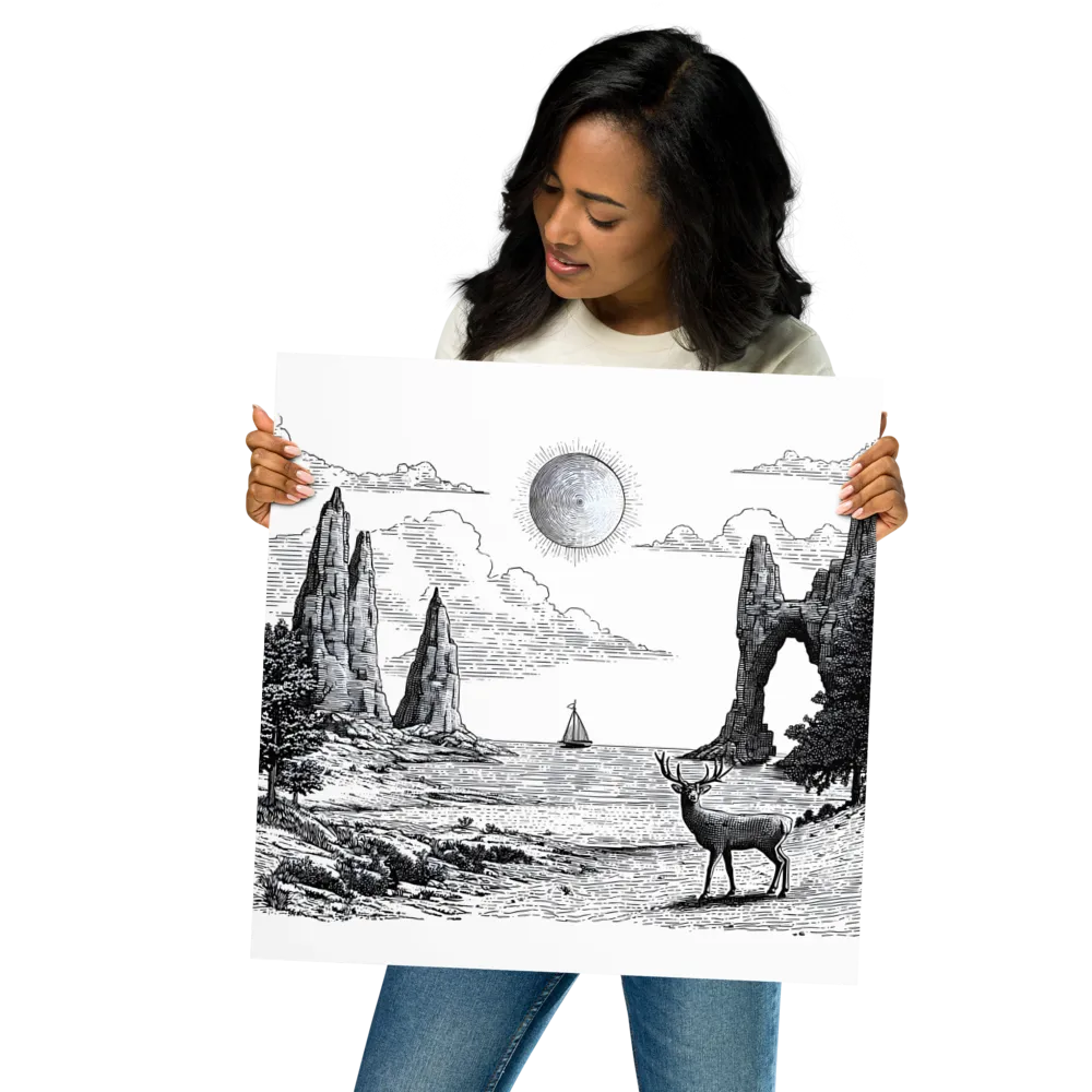 Seaside Stag 
 Poster | 18″x 18″