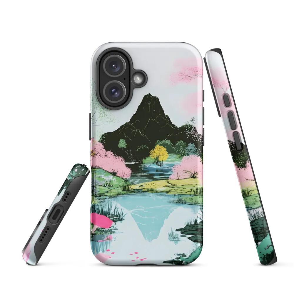 Tranquil Reflections: A Serene Landscape | Phone Case |  16 | Tough Case | Matte