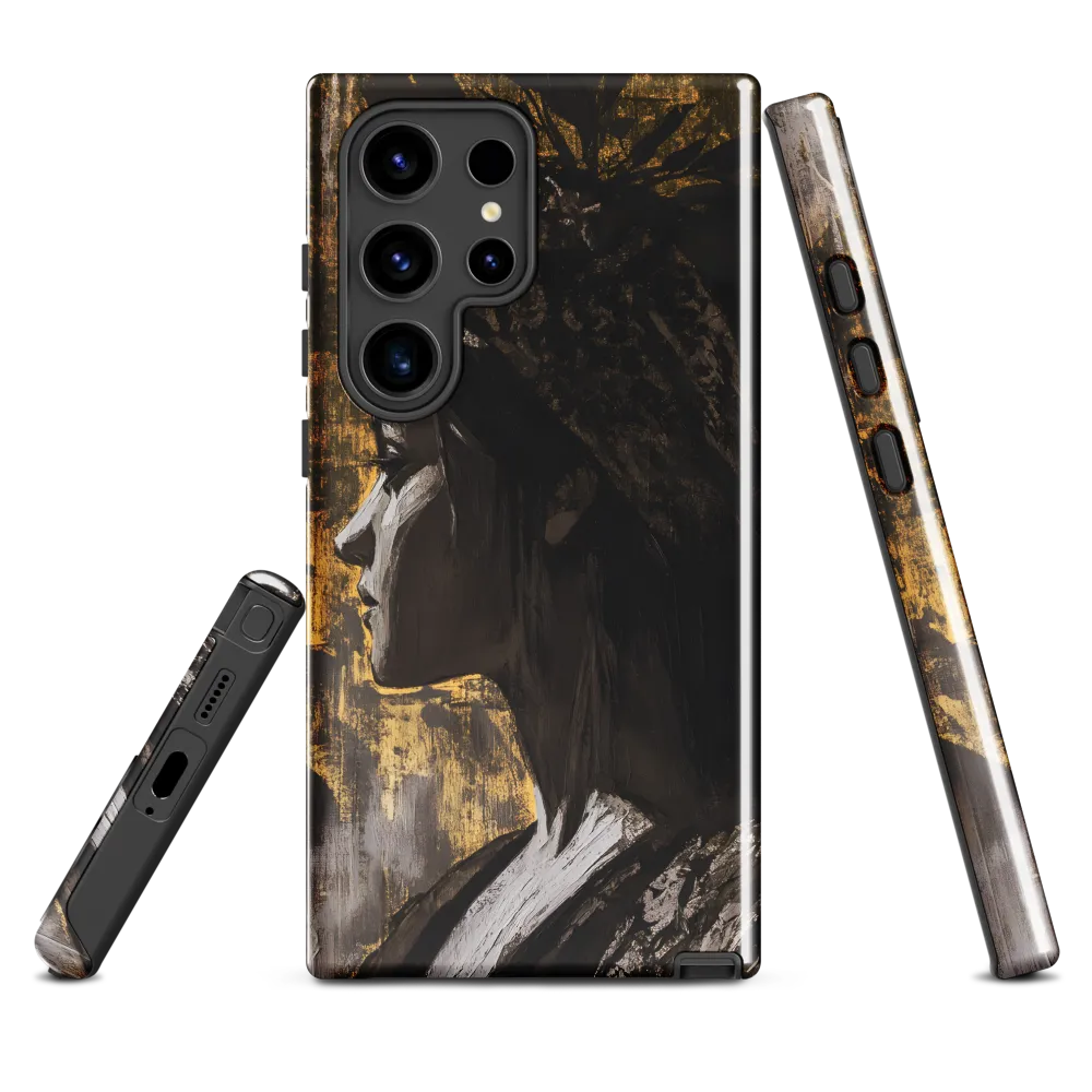 Golden Elegance: A Modern Profile Portrait