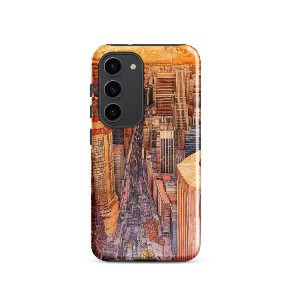 Mosaic Cityscape at Dusk