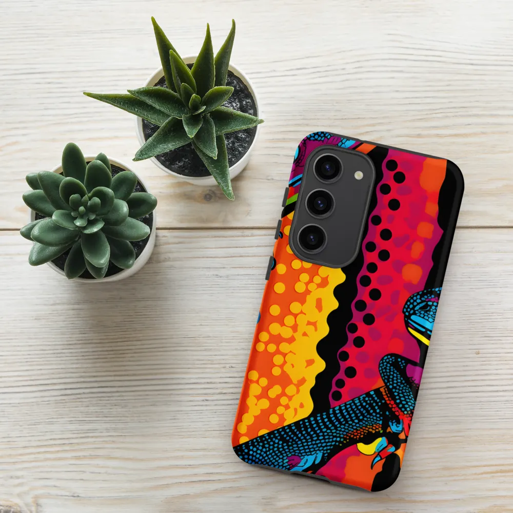 Colorful Encounters: The Playful Geckos | Phone Case |  S23 | Tough Case | Matte
