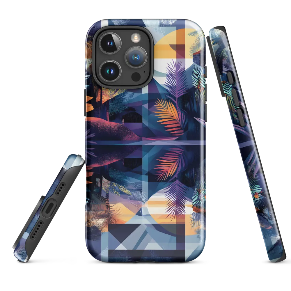 Tropical Serenity: A Modern Landscape | Phone Case |  16 Pro Max | Tough Case | Glossy