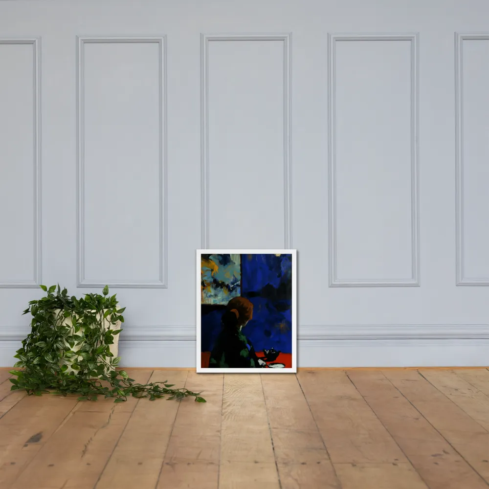 Contemplation Under the Night Sky | Poster with White Frame | 16″×20″