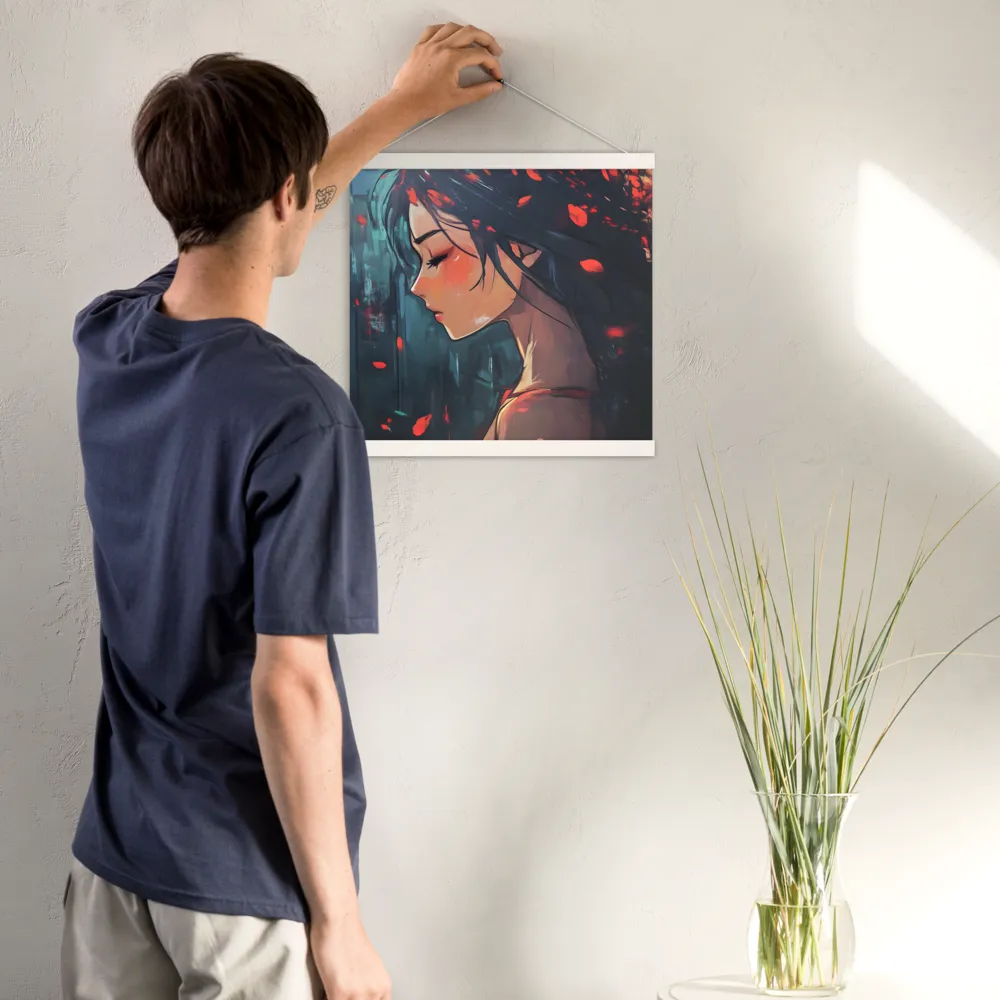 Whispers of Melancholy | Poster With White Wood Hanger | 16″×16″