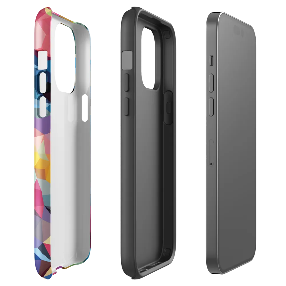 Playful Geometry: The Bear's Face | Phone Case |  14 Pro Max | Tough Case | Glossy