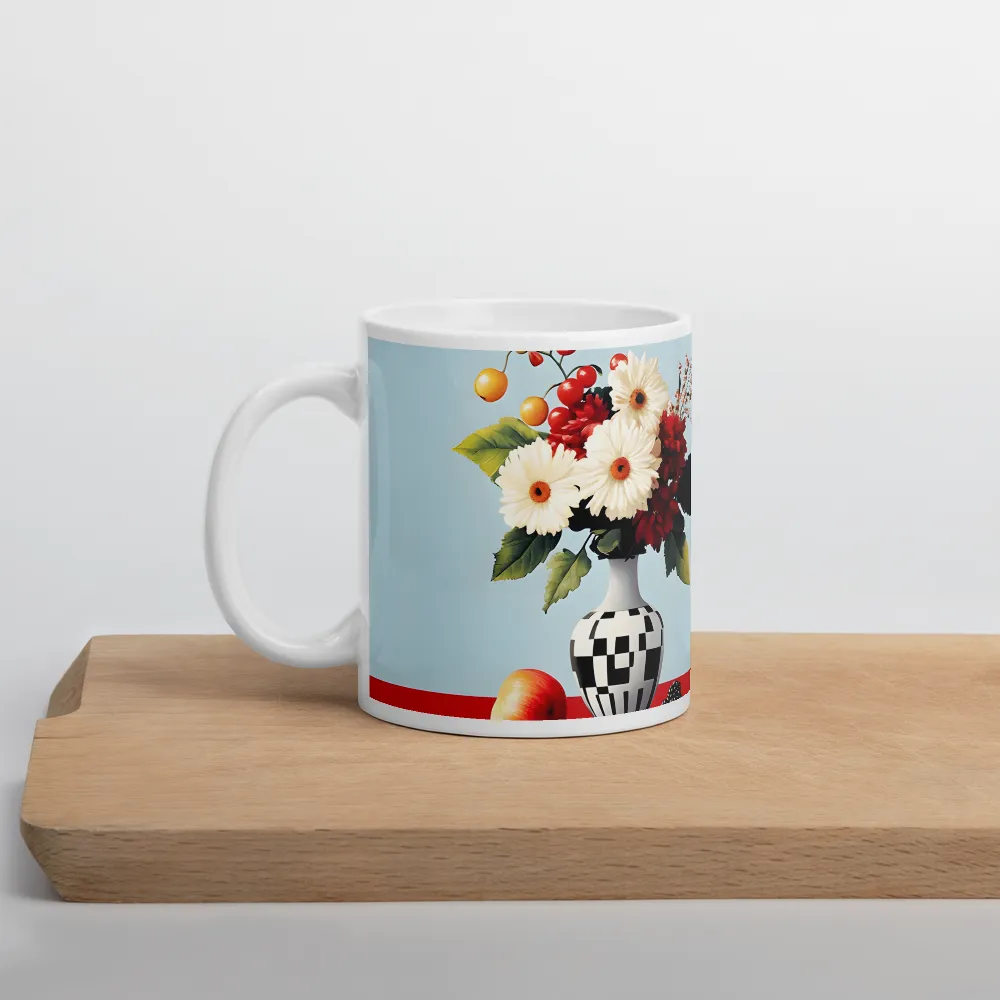 Floral Symphony: A Modern Still Life | Mug with White inside | 11 oz