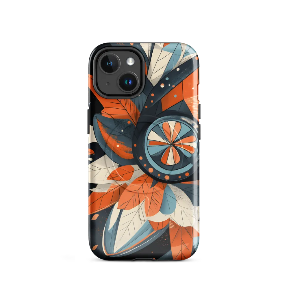 Floral Symphony in Orange and Teal
